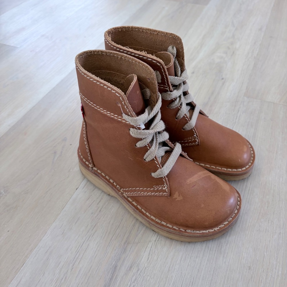 Duckfeet Faborg Brown Leather Lace Up Ankle Boots Danish Crepe Sole EU 35